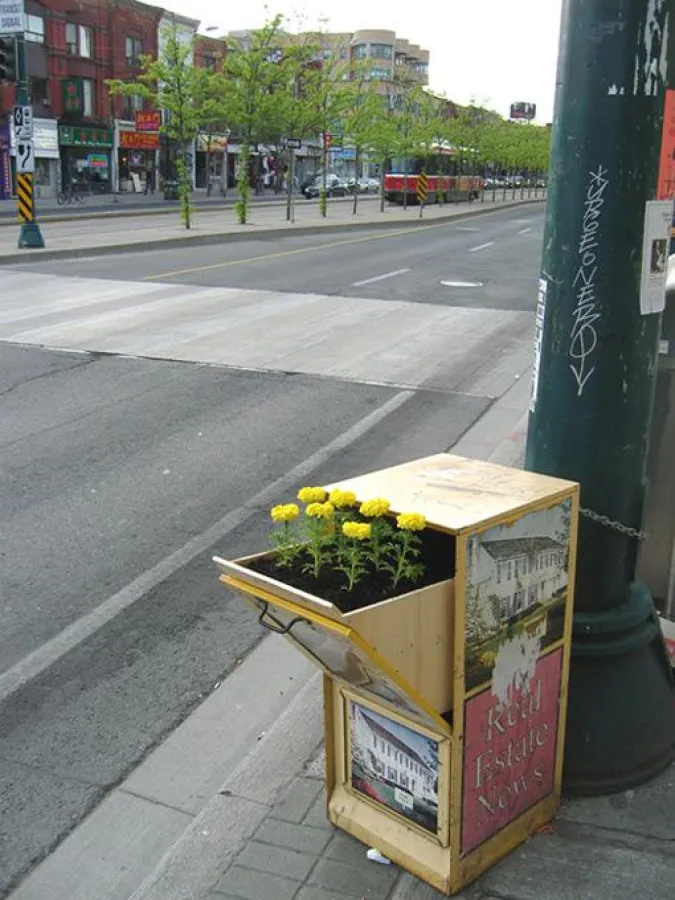 Beispiel einer Guerilla-Gardening-Aktion
