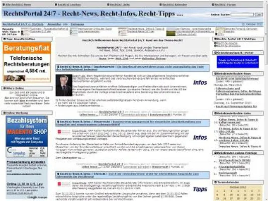Bild: RechtsPortal-247.de nach Relaunch auch mit Recht-Tipps