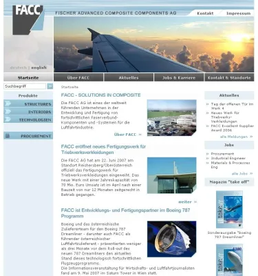 Bild: Der Dreamliner ist jetzt auch online - FACC und interact!multimedia realisieren neuen Web-Auftritt