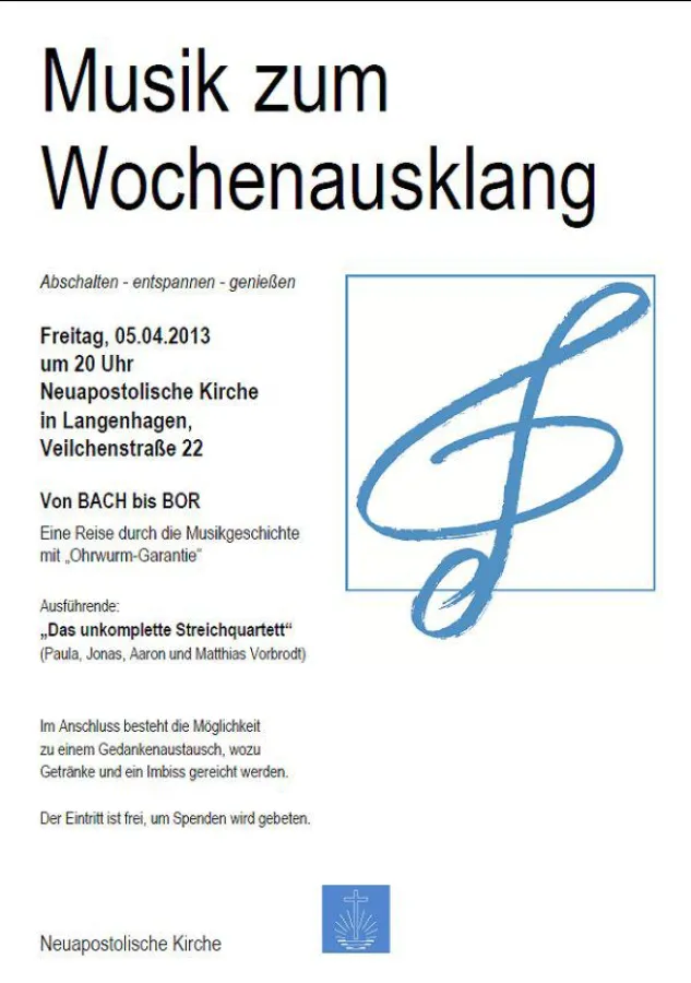 Musik zum Wochenausklang am 05.04.2013