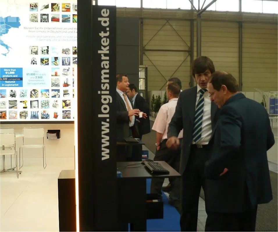Der Messestand des Industrieverzeichnis Logismarket auf der CeMAT 2008
