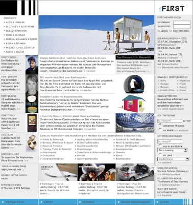 Bild: first.info bringt Innovation, Design und Lifestyle ins Internet