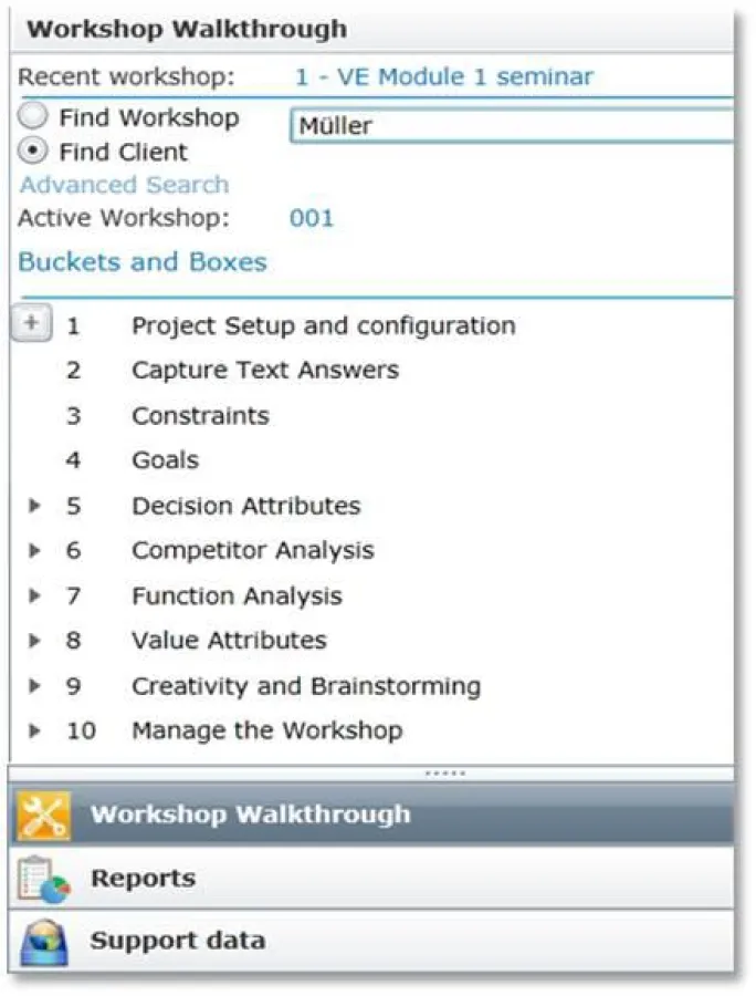 Workshop Walthrough im VE-Master