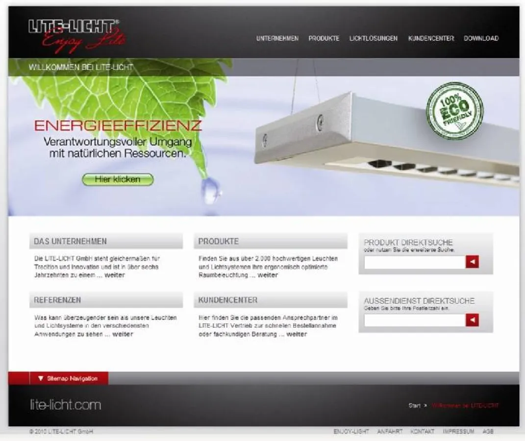 Der neue Internetauftritt von LITE-LICHT zeichnet sich durch eine intuitive und bedienerfreundliche Navigation aus.