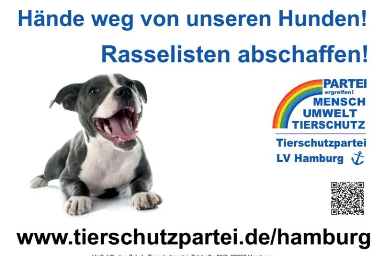 Tierschutzpartei fordert: Rasselisten abschaffen! Bild: Tierschutzpartei fordert: Rasselisten abschaffen!