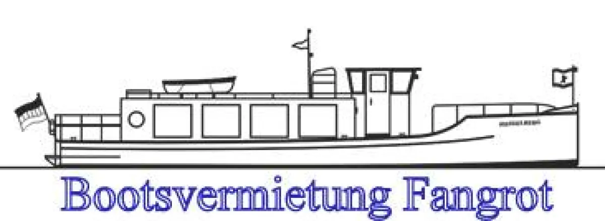 Die MS Heidelberg prägt auch das Logo der Bootsvermietung Fangrot aus Berlin