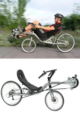 Bild: Fahrradmesse EUROBIKE 01-04.09.05: Liegeräder im Trend / Speedmachine von HP Velotechnik bringt Tempo in die Fahrradwelt