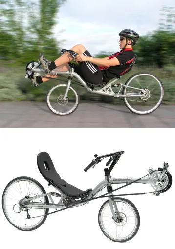 Bild: Fahrradmesse EUROBIKE 01-04.09.05: Liegeräder im Trend / Speedmachine von HP Velotechnik bringt Tempo in die Fahrradwelt