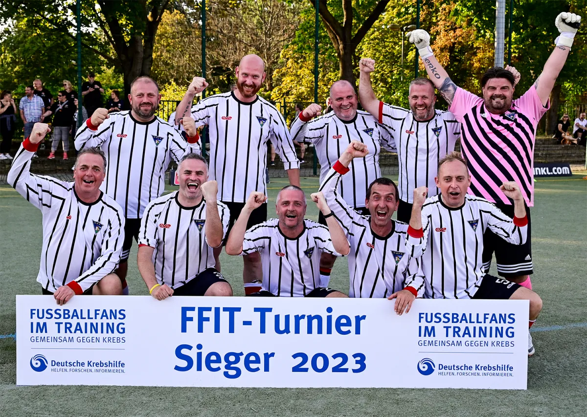 Die Mannschaft des Dunfermline Athletics FC sicherte sich den Turniersieg. (© Olaf Rentsch/Deutsche Krebshilfe)