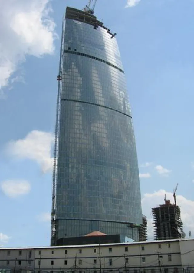 Turm Federazija, Moskau in der Bauphase