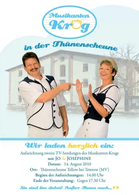 Bild: „Musikanten- Krug“ - Neues Fernsehformat mit volkstümlichem Schlager aus Mecklenburg- Vorpommern