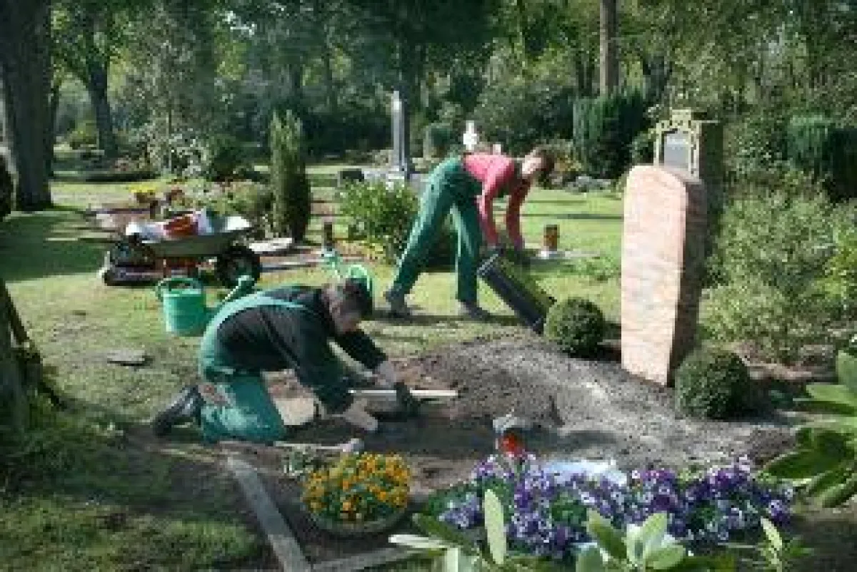 Die Neuanlage einer Grabbepflanzung ist eine typische Tätigkeit des Friedhofsgärtners. Bild: BdF