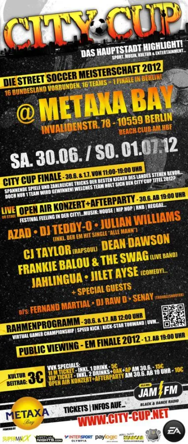 CITY CUP 2012 - The Final @ Metaxa Bay in Berlin am 30.6. und 1.7.2012