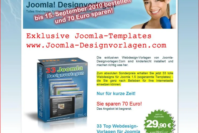 Bild: Joomla-Designvorlagen Design-Paket mit 33 hochwertigen Joomla-Templates bis 15. September zum Sonderpreis