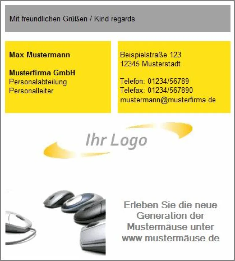 Produktankündigung in der Mail-Signatur - mit ITWU Simple Signature ist das kein Problem
