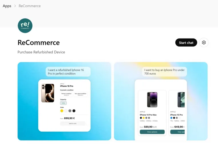 Bild: Recommerce revolutioniert Kreislaufwirtschaft mit Kauf- & Rücknahme-Apps auf ChatGPT