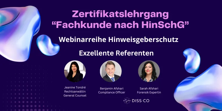 Zertifikatslehrgang nach dem Hinweisgeberschutzgesetz Bild: Zertifikatslehrgang nach dem Hinweisgeberschutzgesetz