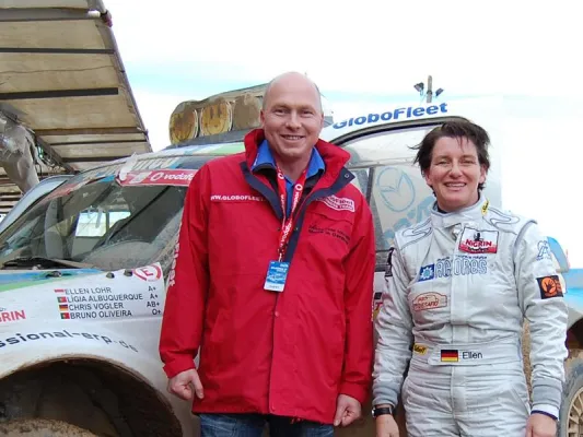 Bild: GloboFleet und die Rennsportlegende Ellen Lohr Partnerschaft für das kommende Jahr bekannt.
