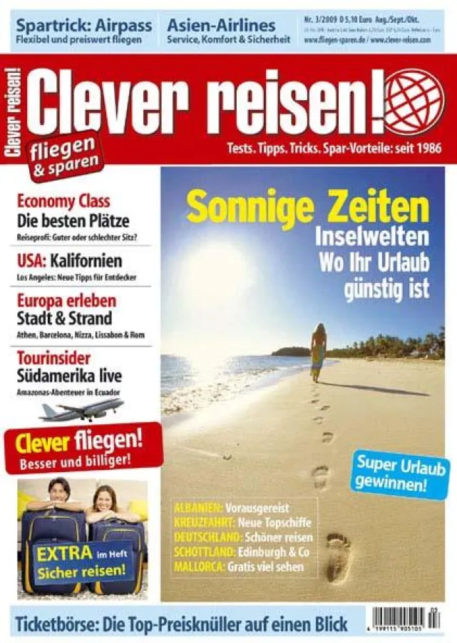 Die aktuelle Ausgabe Clever reisen! 3-09 ab sofort am Kiosk