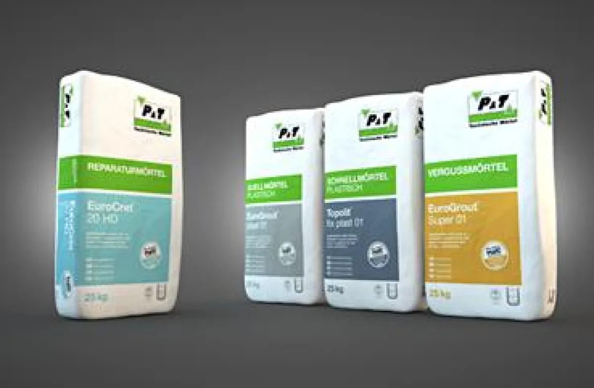 Ganz neues Gesicht für die P&T Mörtelverpackungen. Kreation von Piratas.