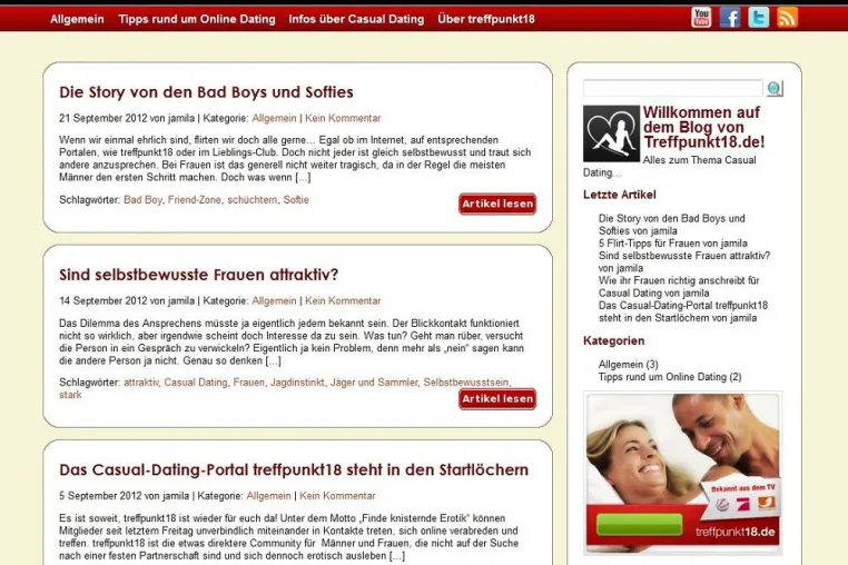 Bild: Der neue treffpunkt18-Blog startet mit hilfreichen Dating-Tipps