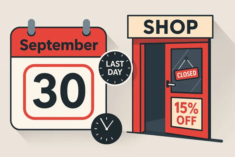 Shop für ERP-Software schließt zum 30. September – Letzte Chance auf Lizenzen mit 15 % Rabatt Bild: Shop für ERP-Software schließt zum 30. September – Letzte Chance auf Lizenzen mit 15 % Rabatt