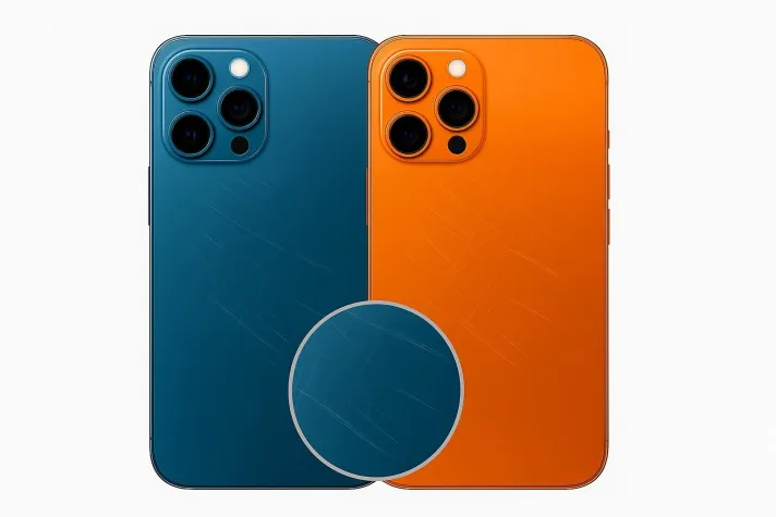 Bild: Zerkratzte Smartphone-Rückseiten: Metall- und Eloxal-Gehäuse werden zum Problem