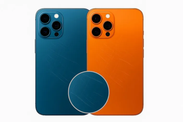 Zerkratzte Smartphone-Rückseiten: Metall- und Eloxal-Gehäuse werden zum Problem Bild: Zerkratzte Smartphone-Rückseiten: Metall- und Eloxal-Gehäuse werden zum Problem