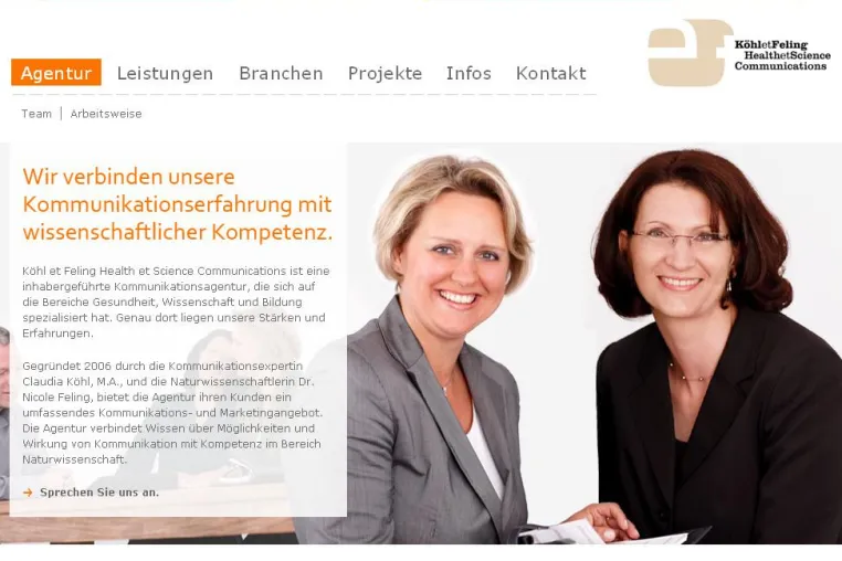 Bild: Köhl et Feling Health et Science Communications mit neuem Web-Auftritt; Team weiter ausgebaut