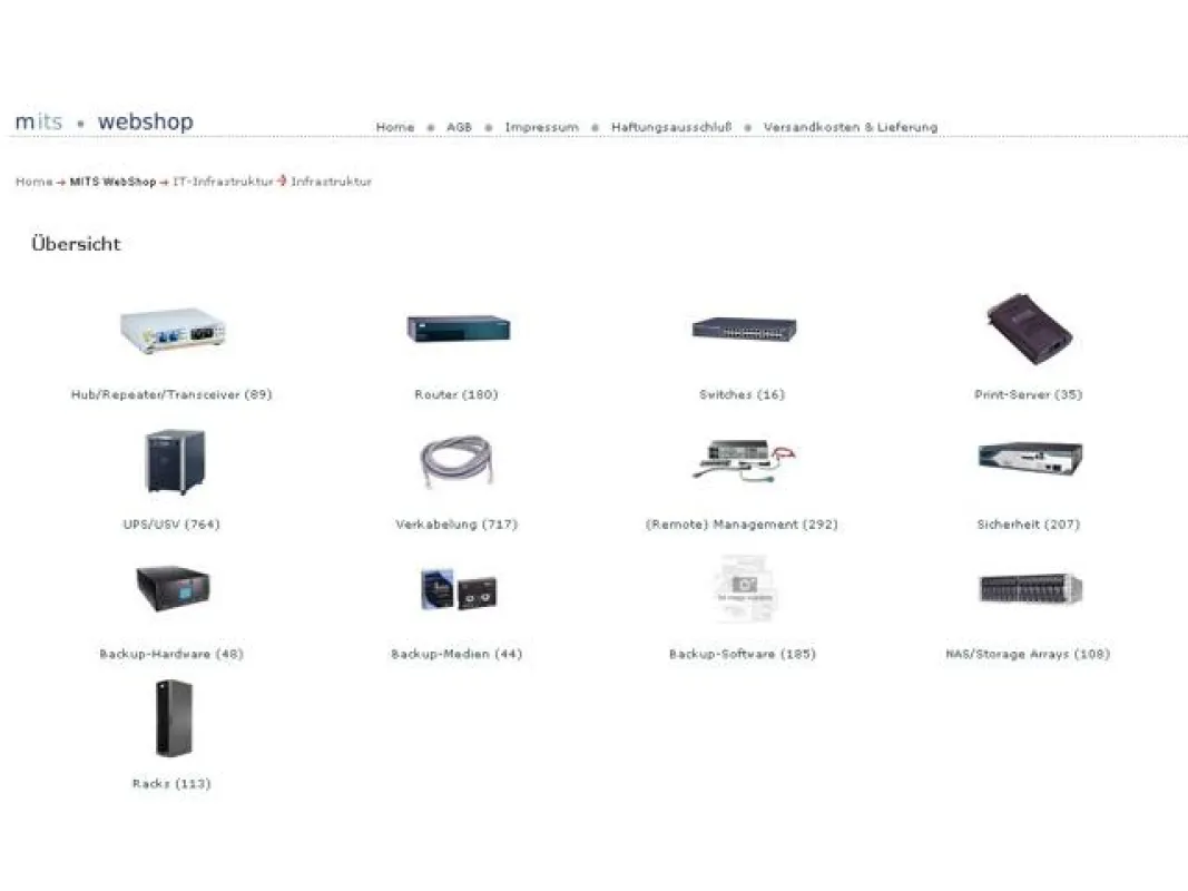Übersichtlich und mit effektiven Suchmöglichkeiten ausgestattet, präsentiert sich der mits-webshop.de