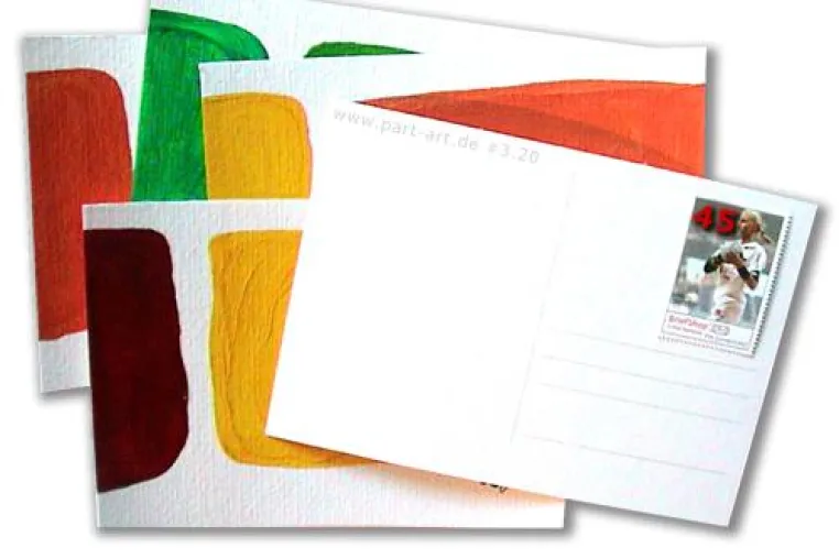 Künstler malt individuelle Weihnachtspost Bild: Künstler malt individuelle Weihnachtspost
