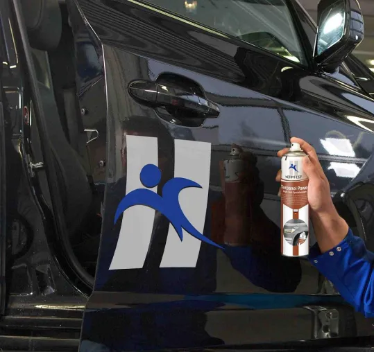 Bild: Klebereste am Auto entfernen mit Terpanol dem Profi Spezialreiniger von Normfest