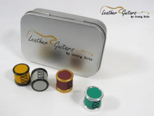 Leather Guitars stellt die ersten mit Leder bezogene Poti-Knöpfe am Markt vor Bild: Leather Guitars stellt die ersten mit Leder bezogene Poti-Knöpfe am Markt vor
