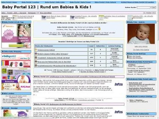 Baby-Portal-123.de nach Relaunch mit neuem Farb-Design Bild: Baby-Portal-123.de nach Relaunch mit neuem Farb-Design
