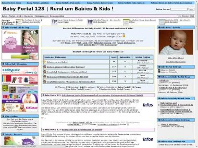 Bild: Baby-Portal-123.de nach Relaunch mit neuem Farb-Design