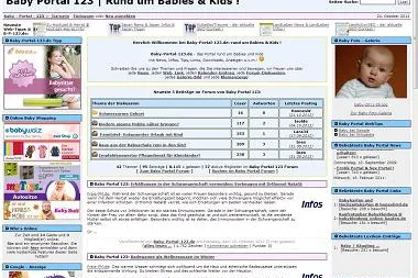 Bild: Baby-Portal-123.de nach Relaunch mit neuem Farb-Design