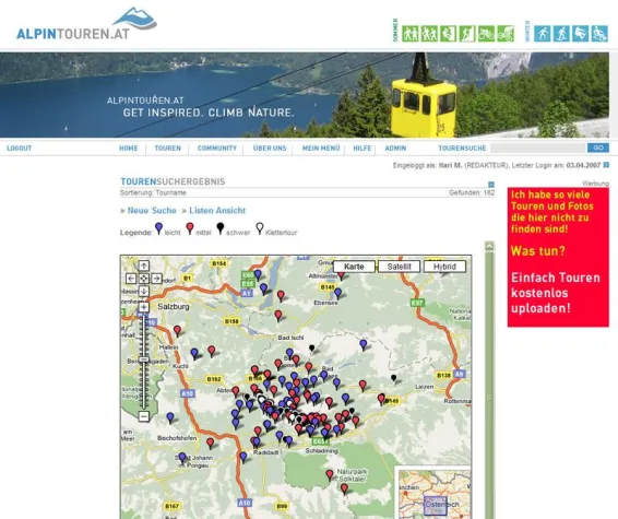 Bild: Grenzenlose Tourenplanung mit Alpintouren.at