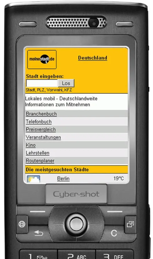 meinestadt.de gibt es ab sofort auch für Handys, PDAs und andere mobile Endgeräte.