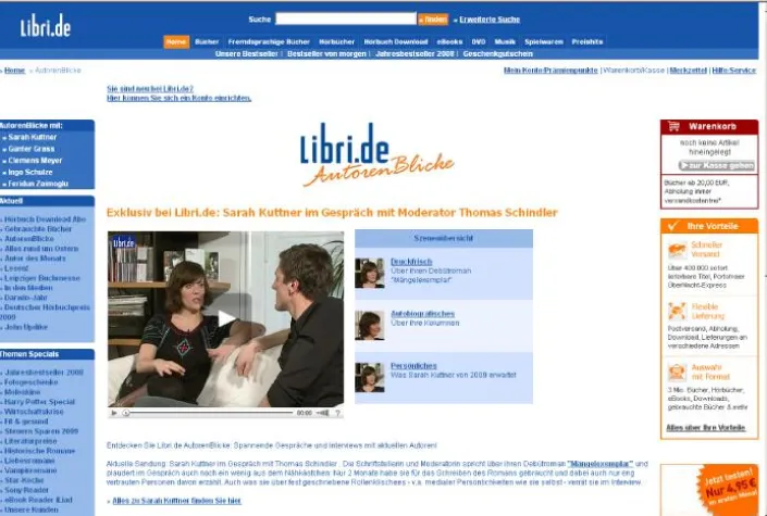 Bild: Sarah Kuttner zu Gast in der Web-TV Sendung “Libri.de AutorenBlicke“