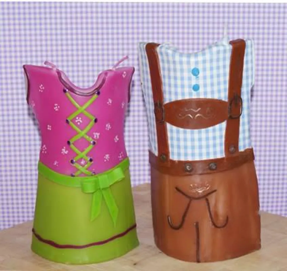 Kerzen in Trachtenform