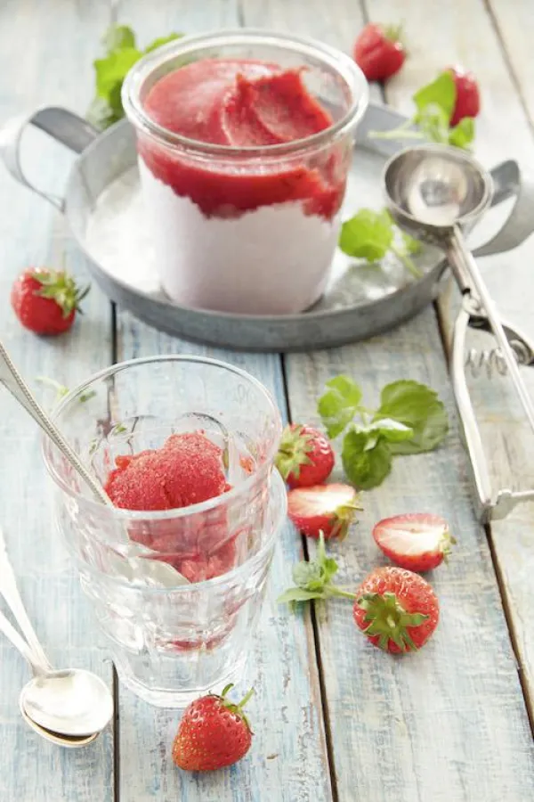 Erdbeer Vanille Sorbet