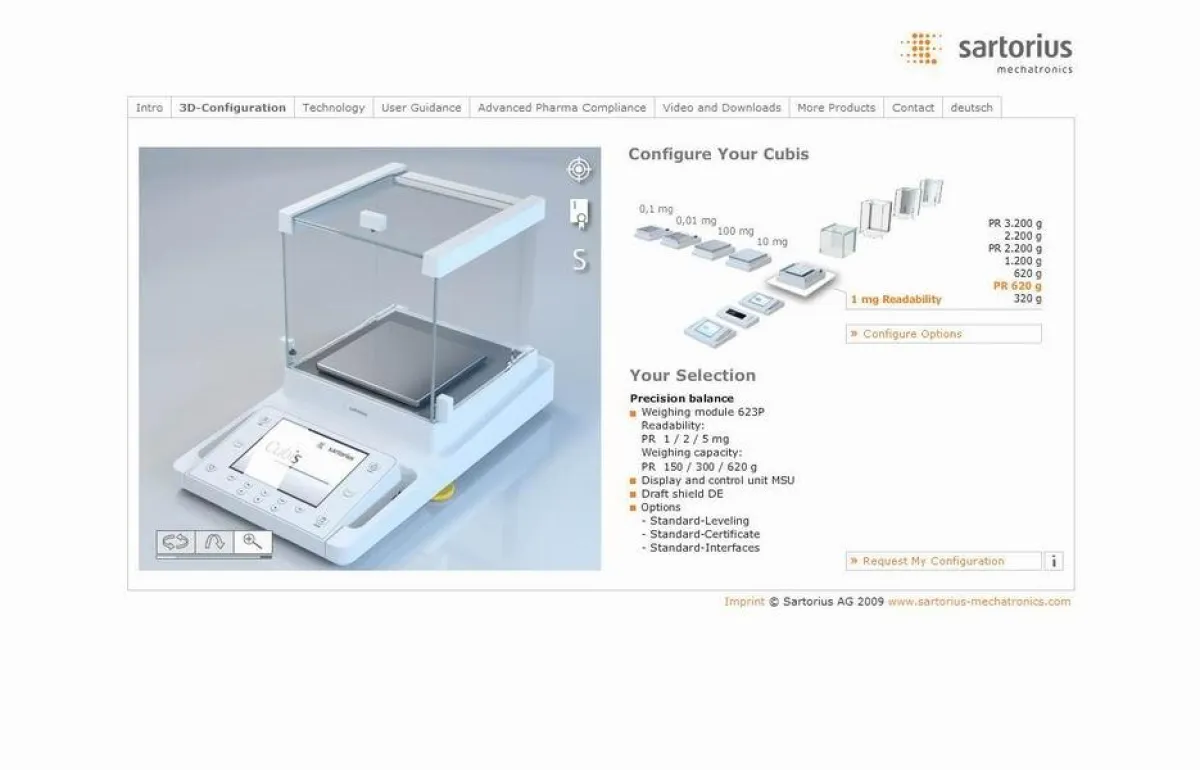 MOVING ELEMENTS realisiert 3D Web-Konfigurator für die weltweit erste modulare Laborwaage.