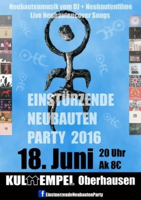 Einstürzende-Neubauten-Party am 18. Juni 2016 im Kulttempel Bild: Einstürzende-Neubauten-Party am 18. Juni 2016 im Kulttempel