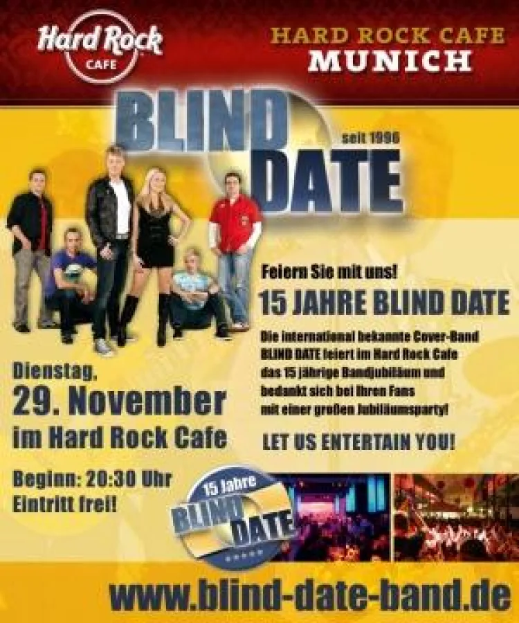 Münchner Cover-Band BLIND DATE feiert 15-jähriges Jubiläum