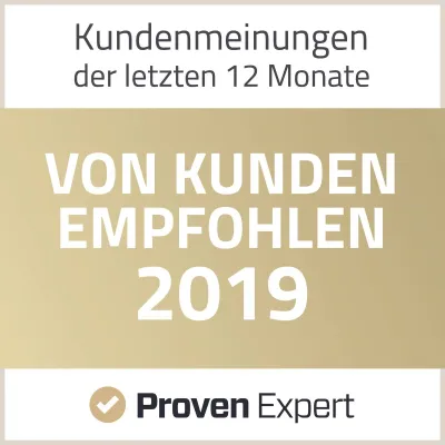 Bild: „Von Kunden empfohlen 2019“ – ProvenExpert-Auszeichnung für Personalberatung MEYHEADHUNTER 