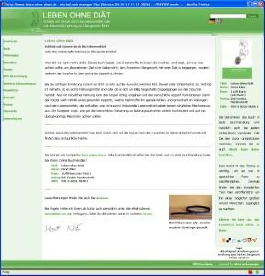 Auf der Internetseite kann das Buch kostenlos gelesen werden