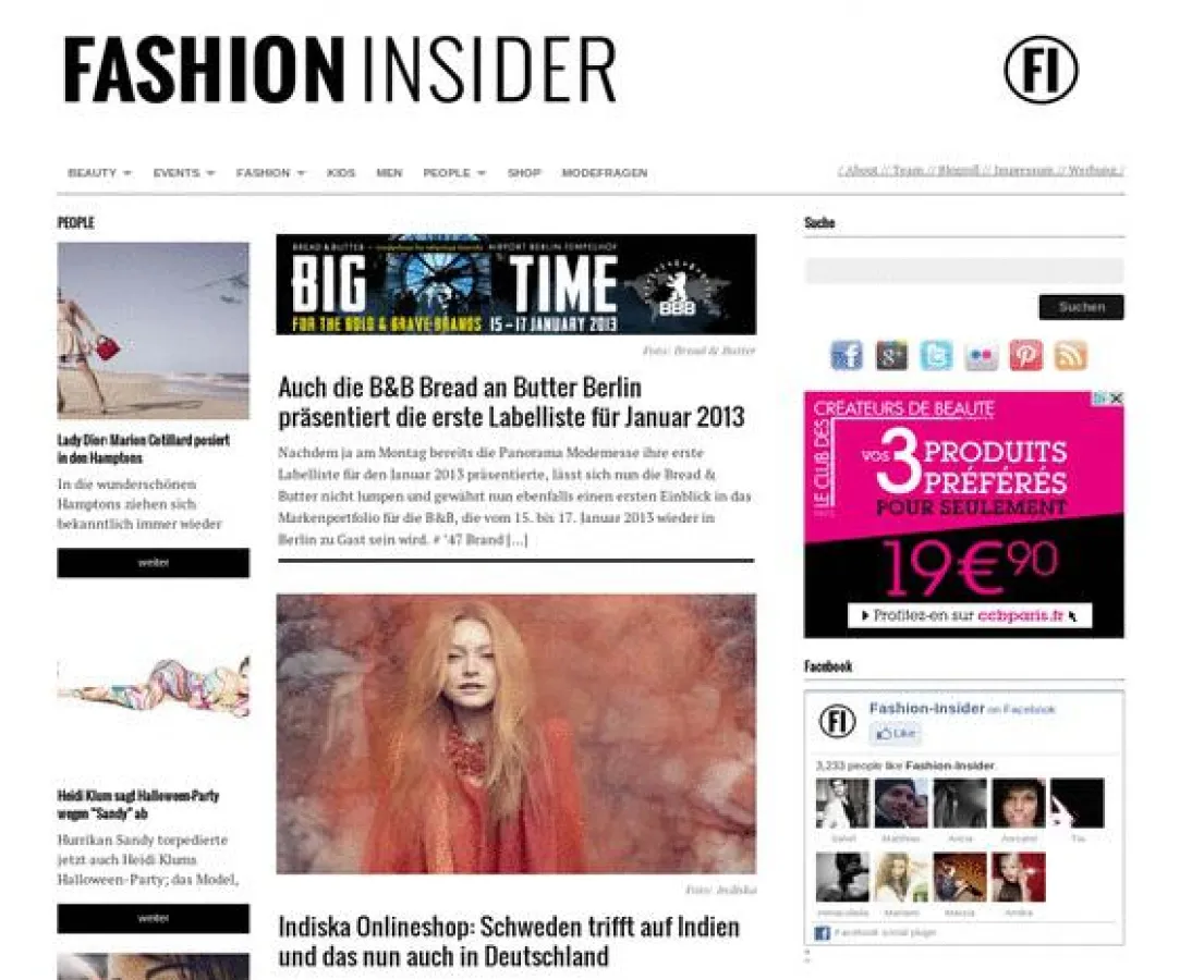 Fashion Insider Magazin in neuem Look