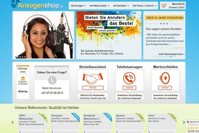 Bild: Telefonansagen online bestellen - jetzt mit Unterstützung für Zusammenarbeit