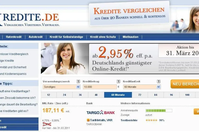 Kredite.de im neuen Look: Beliebtes Finanzportal jetzt noch userfreundlicher Bild: Kredite.de im neuen Look: Beliebtes Finanzportal jetzt noch userfreundlicher