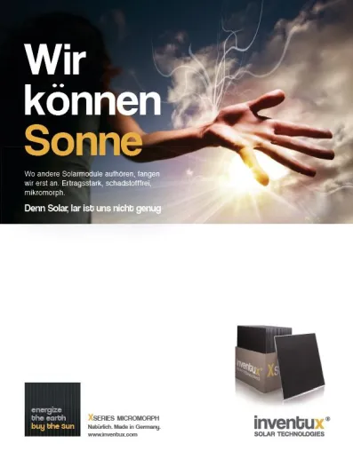 Bild: "Sonnenschein kann jeder...Wir können auch Schatten" - Inventux Technologies startet neue Marketingkampagne